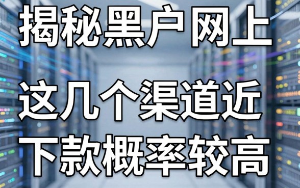揭秘黑户网上借钱平台:这几个渠道近期下款概率较高