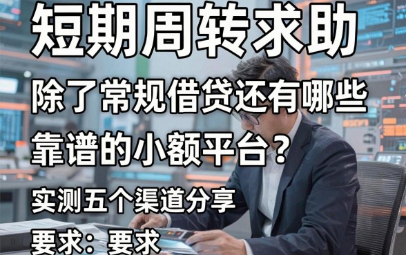 短期周转求助，除了常规借贷还有哪些靠谱的小额平台？实测五个渠道分享
