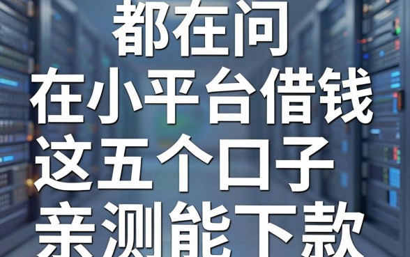 都在问在小平台借钱哪家稳，这五个口子亲测能下款