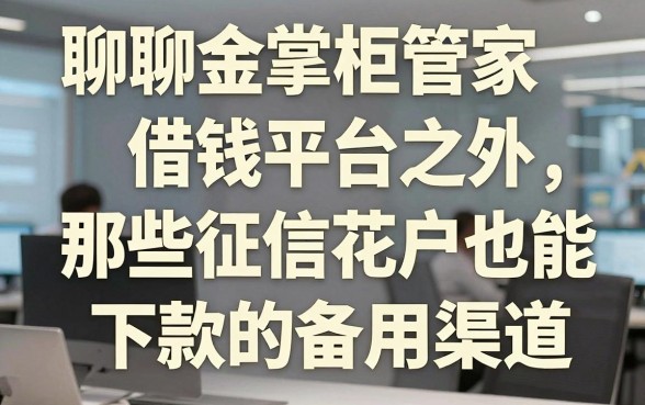 聊聊金掌柜管家借钱平台之外，那些征信花户也能下款的备用渠道