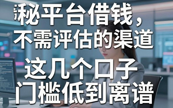 揭秘平台借钱不需评估的渠道，这几个口子门槛低到离谱