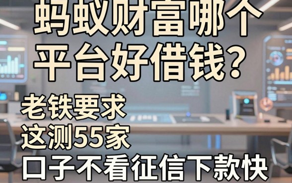 蚂蚁财富哪个平台好借钱？老铁实测这5家口子不看征信下款快