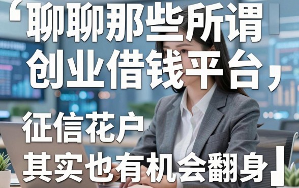 聊聊那些所谓的创业借钱平台，征信花户其实也有机会翻身