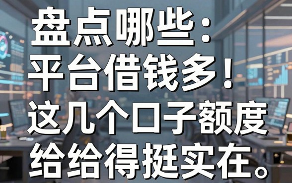 盘点哪些平台借钱多，这几个口子额度给得挺实在