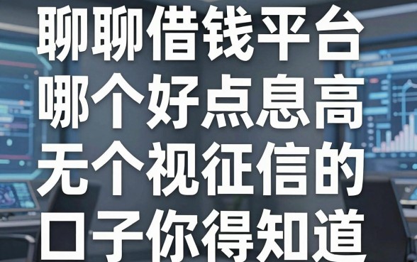 聊聊借钱平台哪个好点利息高，这几个无视征信的口子你得知道