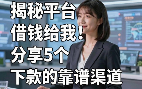 揭秘平台借钱给我：分享5个容易下款的靠谱渠道