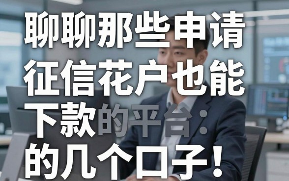 聊聊那些申请借钱的平台：征信花户也能下款的几个口子