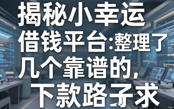 揭秘小幸运借钱平台：整理了几个靠谱的下款路子