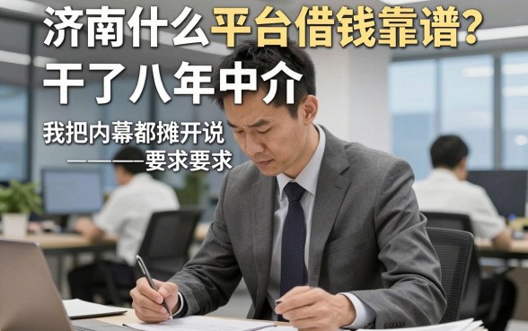 济南什么平台借钱靠谱?干了八年中介,我把内幕都摊开说