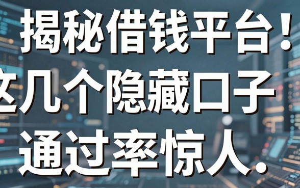 揭秘电子签借钱平台：这几个隐藏口子通过率惊人