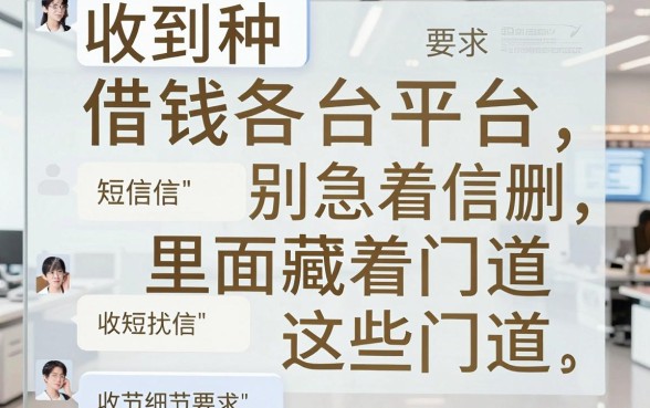 收到各种借钱平台短信别急着删，里面藏着这些门道