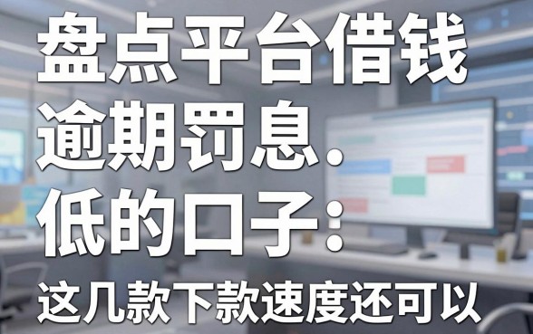 盘点平台借钱逾期罚息低的口子，这几款下款速度还可以