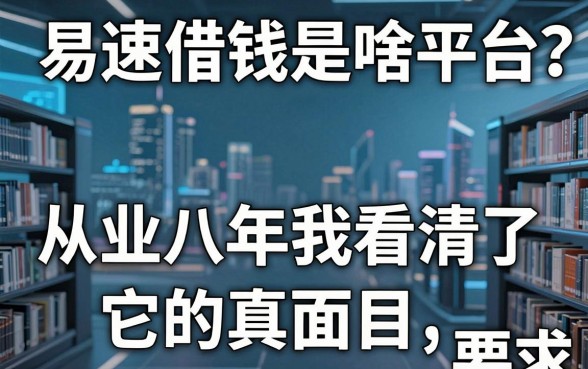 易速借钱是啥平台？从业八年我看清了它的真面目