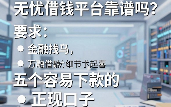 无忧借钱平台靠谱吗?盘点五个容易下款的正规口子