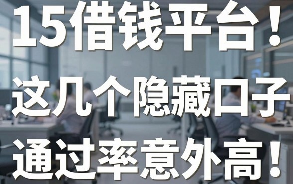 揭秘15借钱平台：这几个隐藏口子通过率意外高