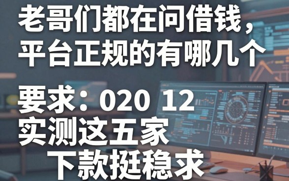 老哥们都在问借钱平台正规的有哪几个，实测这五家下款挺稳