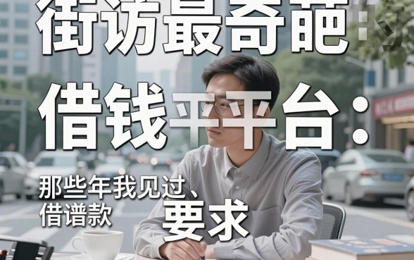 街访最奇葩的借钱平台：那些年我见过的离谱借款套路