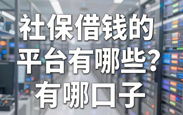 社保借钱的平台有哪些？实测分享这几个正规口子