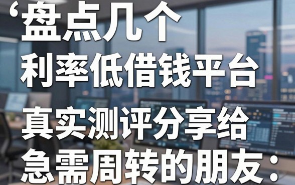 盘点几个利率低借钱平台，真实测评分享给急需周转的朋友