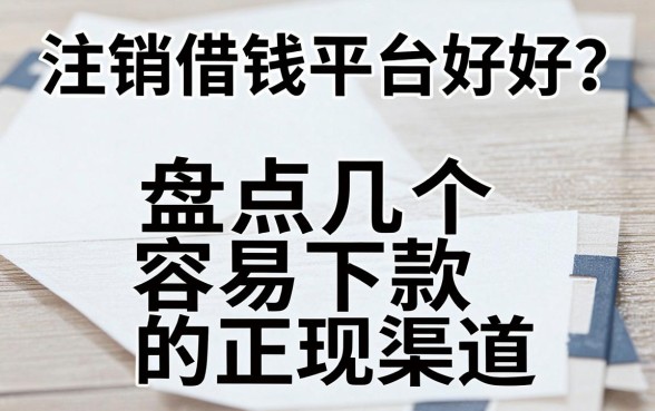 注销借钱平台好吗?盘点几个容易下款的正规渠道