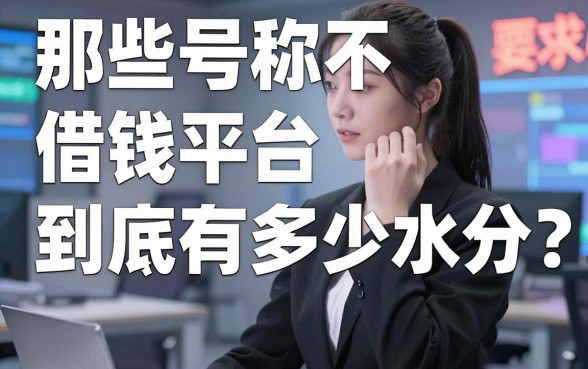 那些号称不限制借钱平台的广告,到底有多少水分?