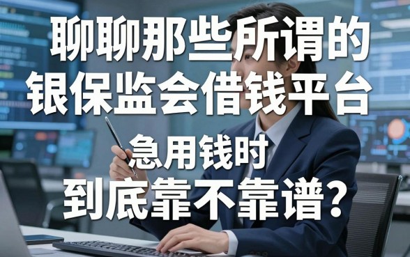 聊聊那些所谓的银保监会借钱平台，急用钱时到底靠不靠谱？