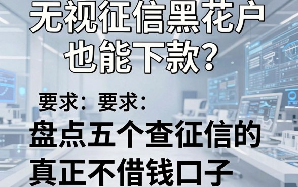 无视征信黑花户也能下款？盘点五个真正不查征信的借钱口子