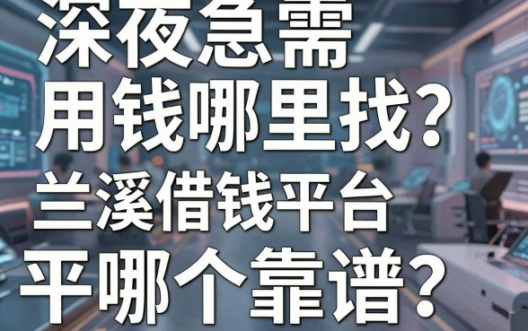 深夜急需用钱哪里找?兰溪借钱平台哪个靠谱?这篇避坑指南为你揭秘