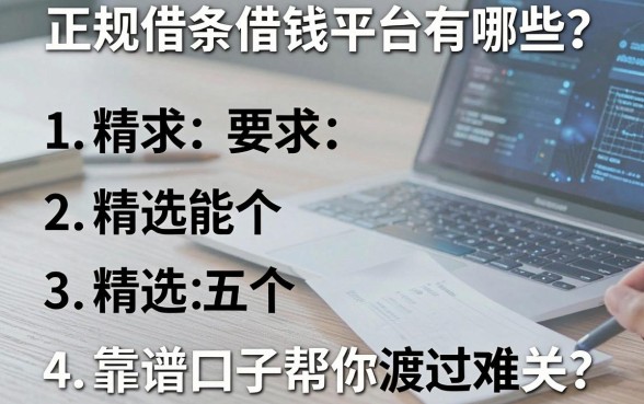 正规借条借钱平台有哪些？精选五个靠谱口子帮你渡过难关