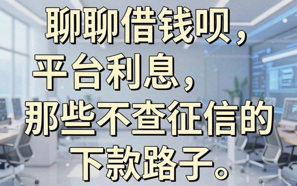 聊聊借钱呗平台利息和那些不查征信的下款路子