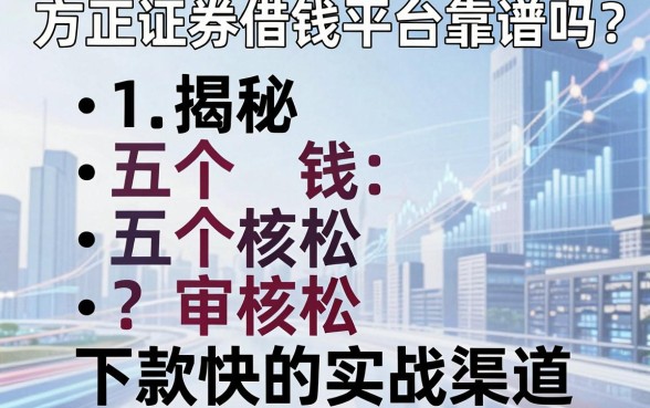 方正证券借钱平台靠谱吗？揭秘五个审核松、下款快的实战渠道