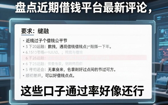 盘点近期借钱平台最新评论，这些口子通过率好像还行