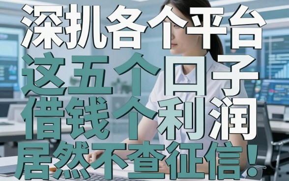 深扒各个平台借钱利润，这五个口子居然不查征信