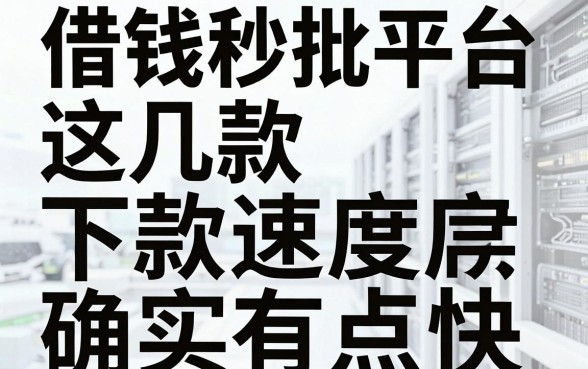揭秘借钱秒批平台：这几款下款速度确实有点快