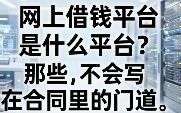 网上借钱平台是什么平台？揭秘那些不会写在合同里的门道