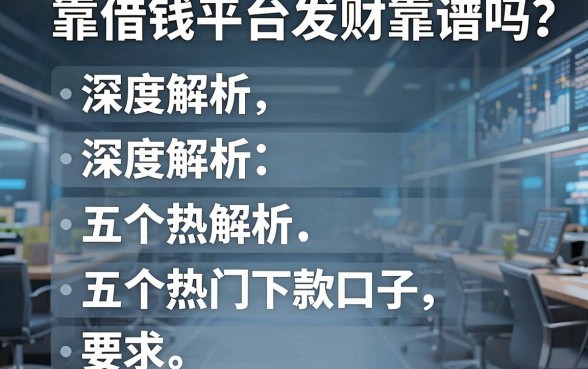 靠借钱平台发财靠谱吗？深度解析五个热门下款口子