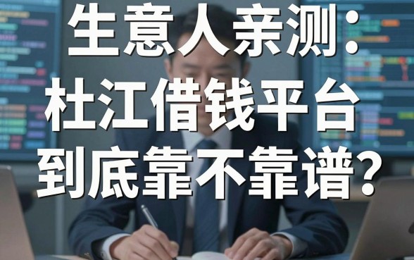 生意人亲测：杜江借钱平台到底靠不靠谱？