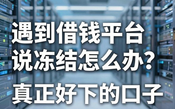 遇到借钱平台说冻结怎么办？分享几个真正好下的口子