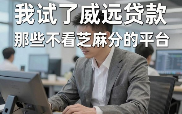 我试了威远贷款和那些不看芝麻分的平台，发现秒下款的真相有点反常识
