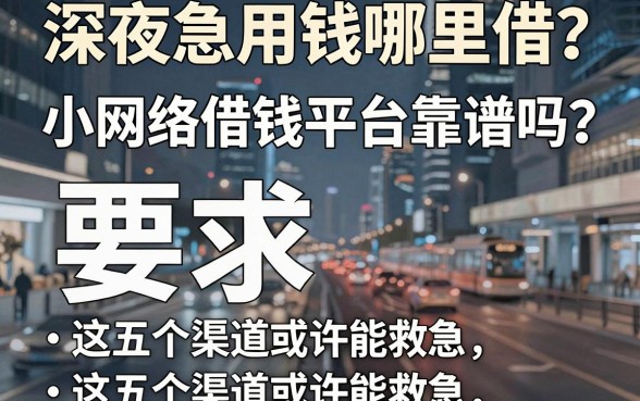 深夜急用钱哪里借？小网络借钱平台靠谱吗？这五个渠道或许能救急