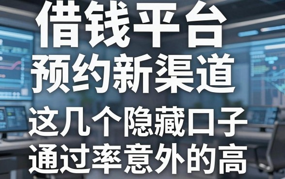 揭秘借钱平台预约新渠道，这几个隐藏口子通过率意外的高