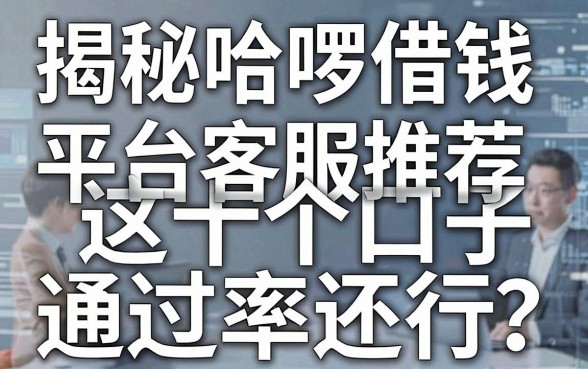 揭秘哈啰借钱平台客服推荐，这十个口子通过率还行