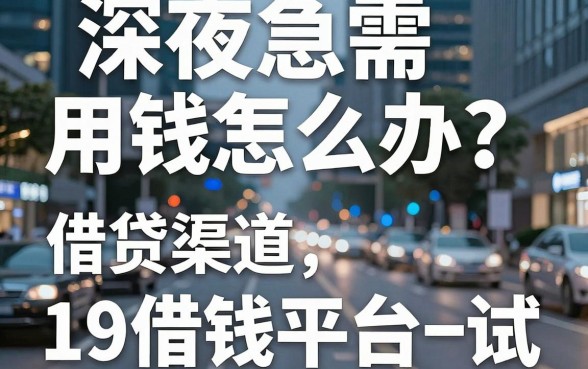 深夜急需用钱怎么办？盘点几个靠谱的借贷渠道，19借钱平台是否值得一试？