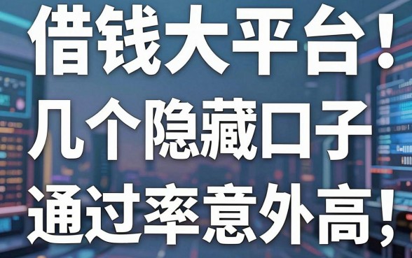 揭秘最新借钱大平台：这几个隐藏口子通过率意外高
