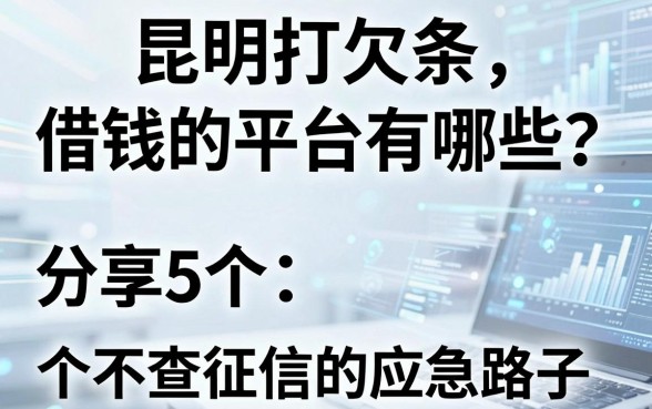 昆明打欠条借钱的平台有哪些？分享5个不查征信的应急路子