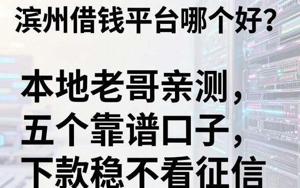 滨州借钱平台哪个好？本地老哥亲测五个靠谱口子，下款稳不看征信