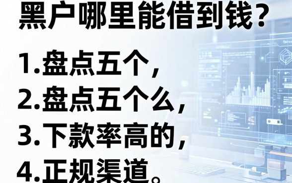 黑户哪里能借到钱？盘点五个下款率高的正规渠道