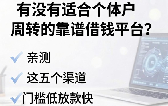 有没有适合个体户周转的靠谱借钱平台？亲测这五个渠道门槛低放款快