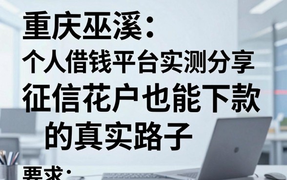 重庆巫溪个人借钱平台实测分享，征信花户也能下款的真实路子