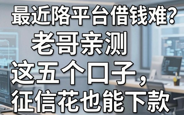 最近网络平台借钱难？老哥亲测这五个口子，征信花也能下款